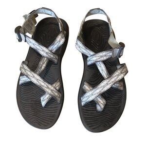 Chaco Z/Volv 2 Women’s Hiking Sandals Gray Plaid Straps Size 10